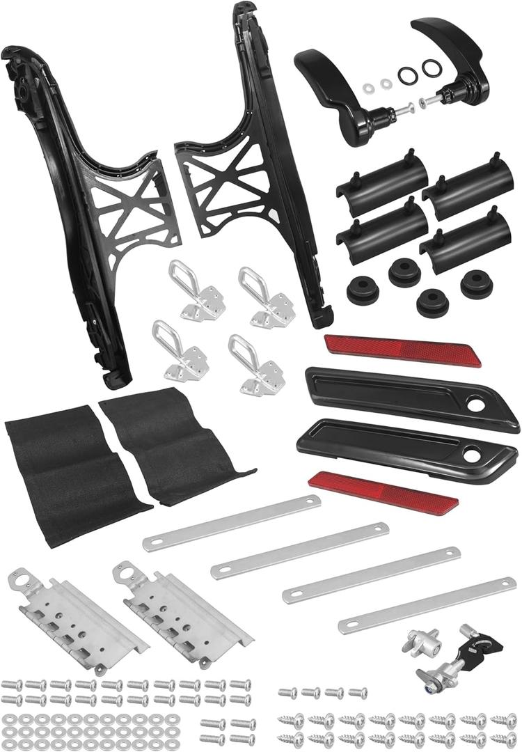 Black Saddlebag Hardware Latch Kit For Harley Touring 2014-2026