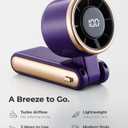 Portable Handheld Turbo Fan - 5 Gear High Speed 4000mAh Rechargeable Mini Personal Hand Fan Blow Cold Air, Battery Operated Travel Essentials, Beach Vacation, Gifts for Women, Men (Purple)
