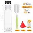30pcs 10oz Empty Plastic Juice Bottles with Caps Reusable Food Grade Drink Bottles with Leak-Proof Tamper Evident Caps Bulk Clear Beverage Containers for Homemade Drinks Smoothie Milk