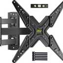 TV Mount, Full Motion TV Wall Mount Swivel and Tilt for 26-60 Inch TVs and Monitors up to 70lbs, Single Stud Corner Outdoor Wall Mount TV Bracket Articulating Extension Leveling Max VESA 400X400mm