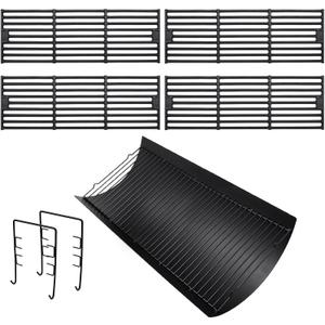 Hiorucet 27 Inches Ash Pan Drip Pan and Grill Grates for Char-Griller 2121 2828 1224 2929 2222 2727 1324 E1224 Charcoal Grills, 27" Charcoal Grill Pan with 2Pcs Fire Grate Hanger for Char Griller 2121