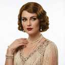 Short Brown 1920s Wig for Women Gatsby roaring 20s Finger Wave Party Synthetic Full Vintage Wigs for Womens Lady Cosplay Costume Fancy Dress 1920 Flapper Wig