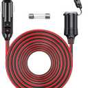 12V/24V Heavy Duty Cigarette Lighter Extension Cord 13.1FT/4M with LED Light for Car Vehicle Tire Pump Air Compressor Refrigerator Car Vacuums Coffee Maker etc. 1 Spare Fuse 