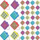 Hicarer Tic Tac Toe Keychain for Kids Ages 8-12 Party Favors Plastic Keyholders Game for Goodie Bags Mini Backpack Valentines Birthday Party(Red, Purple, Blue, Yellow,28 Pcs)