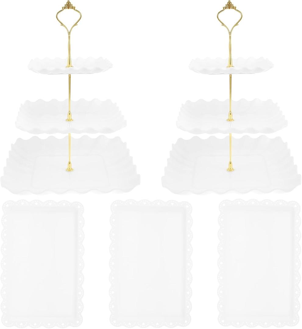 8 Pcs Dessert Table Display Set 2 Pcs 3 Layers Cupcake Stand and 6 Pcs Dessert Trays Plastic Cake Stand Set White Cake Stand and Tray Set for Wedding Birthday(white) 8 Pcs Dessert Table Display Set 2 Pcs 3 Layers Cupcake Stand and 6 Pcs Dessert Trays Plastic Cake Stand Set White Cake Stand and Tray Set for Wedding Birthday(white)