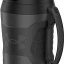 Under Armour Half Gallon Water Bottle Insulated, 64oz Insulated Water Bottle with Handle, Sports Water Jug, Fence Hook, Leak Resistant, for Baseball, Football & More (Jet Grey/Black)