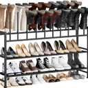 DIMJ Boot Rack 4-Tier - Black Metal Boot Storage Rack for Tall Boots Organizer, Multiuse Shoe Rack for Boots, Sneakers, High-Heel, Entryway, Fits 10 Pairs