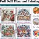 2 x AREOPNMG 4pack Christmas Diamond Painting Kits for Adults Beginners,5D Santa Claus Gnome Diamond Art,DIY House Truck Full Round Drill Diamond Dot Gem Art Kits,Home Wall Decor 12x12 Inch