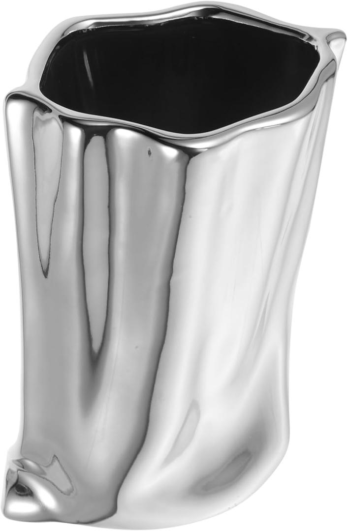 Ceramic Dried Flower Vase Modern Wrinkled Design for Elegant Wedding Centerpieces Decorative Container for Home Office and Table Decor