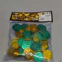 100 PCS St. Patrick's Day Coins - Lucky Gold Green Shamrock Clover Coins Party Favors for St. Patrick's Day Decorations, Irish Themed Party Supplies, Birthday, Parade Throws, Outdoor Treasure Hunts