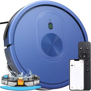 XIEBro Robot Vacuum and Mop Combo, 3 in 1 Mopping Robotic with Schedule, App/Bluetooth/Alexa, 1600Pa Max Suction, Self-Charging Cleaner, Slim, Ideal for Hard Floor, Pet Hair, Carpet, Blue