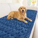 Smiry Couch Covers for Dogs Washable, Non Slip Fuzzy Pet Couch Covers for Sofa, Soft Thick Sofa Slipcovers Furniture Protector Pet Friendly (Navy, 27.6" x 70.9")