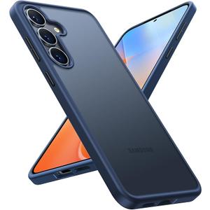 TORRAS Guardian Shockproof for Samsung Galaxy S25 Case, [12FT Military Grade Drop] Thin & Soft Touch for Samsung S25 Case, Translucent Matte Protective Slim Case for Samsung S25, Blue