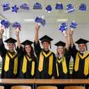 Graduation Decorations 2026 32Pcs Blue Graduation Table Decorations Centerpiece Sticks with Lights for College High School Any Grade Party Decor Supplies Photo Props