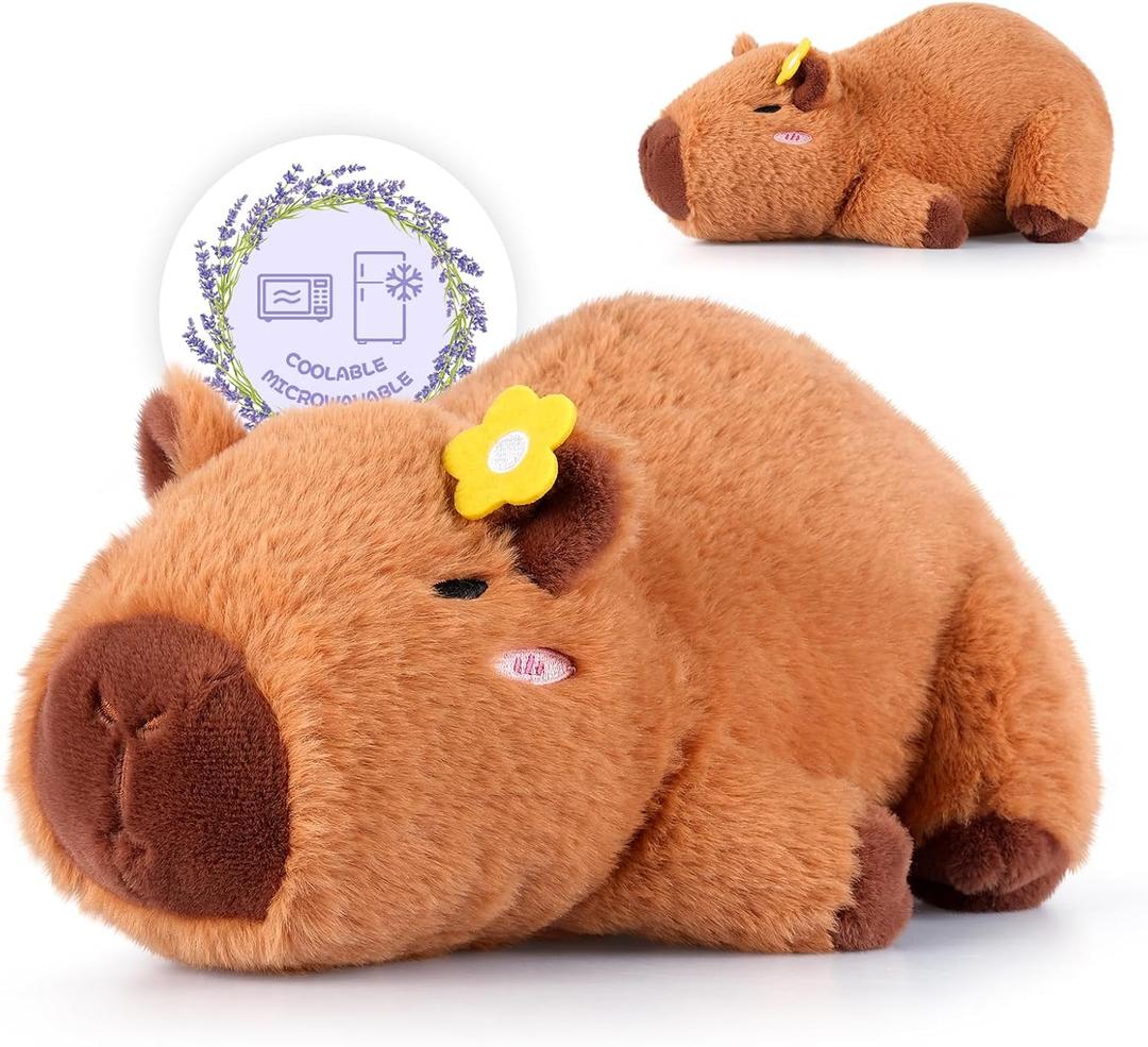 Heatable & Coolable Plushie, Microwave Heating Pad for Period Cramps, Cute Capybara Gifts for Girls & Boys