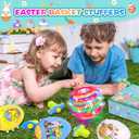 Itscolofy 4 Pack Easter Basket Stuffers for Kids Light Up Spinning Singing Tops with Flash, Easter Gifts for Toddler Boys Girls, Easter Eggs Toys, Easter Eggs Filled Goodie Bag Prize Party Favor