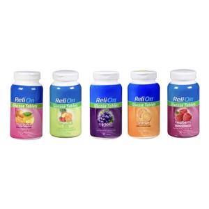 ReliOn Glucose Tablets Bundle of Fruit Punch, Tropical Fruit, Grape, Orange, and Raspberry (EXP 09/01/24)
