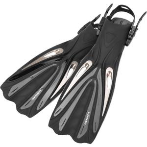 Diving Fins, Powerful Efficient Open Heel Scuba Diving Fins, Flippers for Snorkeling and Freediving with Adjustable Buckles (S/M | US Man 4.5-8.5 | Woman 5.5-9.5 | EU 38-42)