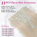 REECHO Hair Extensions, 11PCS Clip in Hair Extensions 28" Long Straight hair extensions HE005 Natural Soft Synthetic Hairpieces for Women Light Blonde