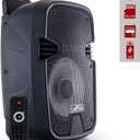 beFree Sound 8 Inch 400 Watts Bluetooth Portable Party Speaker with USB, SD Input and Reactive Lights, Black