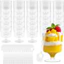 Temmgnie 100 Pcs Clear Plastic Dessert Cups with Spoons, 5 oz Mini Disposable Yogurt Parfait Cup, Disposable Appetizer Cups for Party Small Round Serving Goblet, Ice Cream Mousse, Fruit Bowl