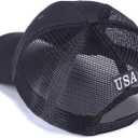 American Flag Hat, Adjustable Fit USA Baseball Cap for Men Women, Outdoor Ball Caps Mesh Snap Embroidered Cap (Gray)