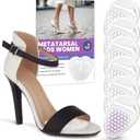 JUMPOW Ball of Foot Cushions for Women, (3 Pairs) Gel Metatarsal Pads Women, Non-Slip High Heel Comfort Pads, Heel Inserts for Women All Day Pain Relief and Comfort, One Size Fits All (Clear)