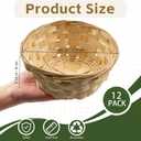 Nexboraque 12 Pack Round Gift Baskets, 7 Inch Bamboo Bread Fruit Basket Small Handwoven Bread Roll Serving Basket Bulk for Kitchen Restaurant Display Decor
