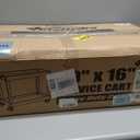 Utility Service Cart, 2-Shelf 500LBS Heavy Duty Plastic Rolling Utility Cart with 360 Swivel Wheels, Lipped Shelves, Ergonomic Storage Handle for Warehouse/Garage/Cleaning/Manufacturing