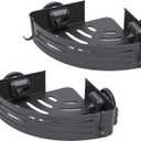 Space Grade Aluminum Corner Shower Caddy, Upgraded Suction Cups Caddy, Towel Bar for Shampoo, Conditioner & Body Wash Bottles, Ideal for Bathroom Organization (Double Layer with Towl Bar