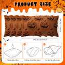 Tranqun 4 Pcs Halloween Pillow Covers Fall Pumpkin Ghost Throw Covers 3D Embroidered Faux Fur Cushion Cases for Halloween Thanksgiving Autumn Home Sofa Bed Room Decor(12 x 20'',Rust)