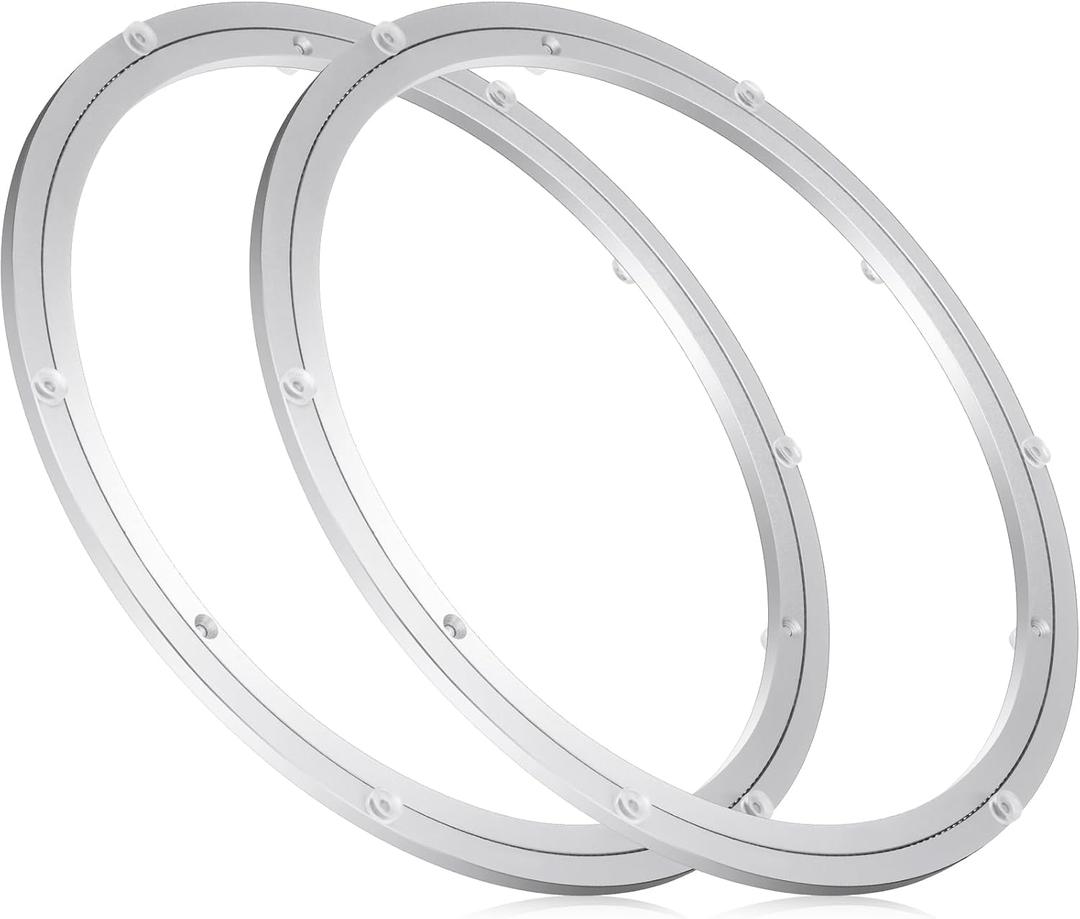 JaGely 2 Pack 16 Inch Lazy Susan Hardware Aluminum Alloy Turntable Rotating Hardware Heavy Duty Lazy Susan Bearing Ring Mechanism for Kitchen Dinning Table