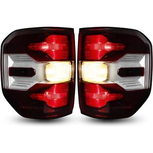 Plug and Play Smoked Red Tail Lights for Ford Maverick 2022 2023 2024 XL/XLT, Rear Lamps with Bulbs