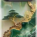 Goodon for iPhone 17 Pro Case Cute - Wireless Charging Compatible - Dual-Layer Hard Shell + Silicone Cover - Protective Phone Case with Trendy Designs for Women - Gold Inlaid Jade Carving
