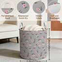 2 x Pink Rose Kids Laundry Basket Foldable Hamper with Handles, 13.8" x 15.8"