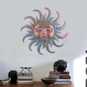 Sun Metal Wall Art Outdoor Decor - Cute Sun Face Metal Wall Sculpture Statues Wall Art Hanging Decoration for Indoor Outdoor,Garden, Home, Farmhouse, Fence Balcony Patio and Bedroom