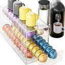 Acrylic Coffee Pod Organizer for Nespresso Vertuo Pod Holder 60 Pods Clear Vertuo Pod Storage Drawer (3 Tier)