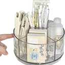 Heavy Duty Rotating Pencil Holder, Desk Organizer with Multi-Compartment Design-Stylish, Functional Storage Solution for Home Offices, Classroom, Art Supplies Storage (Transparent Ripple)