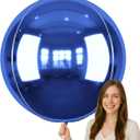 50 Inch Giant Navy Blue Round Foil Balloons, 3Pcs Metallic Blue 4D Ball Balloons for Birthday New Year Eve Wedding Engagement Graduation Anniversary Party Decorations 2026