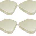 D-Shaped Chair Cushions, 2" Thick Dining Chair Pads with Ties and Removable, Machine-Washable Cover, 17" x 16", Set of 4, Oatmeal Beige