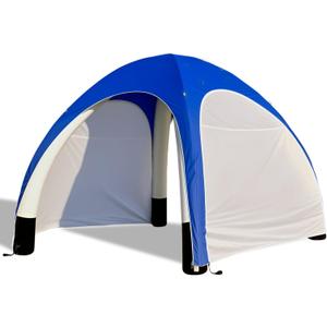 Inflatable Shade Air Canopy Tent 10x10Ft Outdoor UV Protection Sun Shelter with 2 Removable Side Panels,Stakes & Sandbags,Air Pump, for Outdoor,Marketing Events,Trade Shows (Blue)