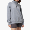 Speedo unisex-adult Sweatshirt Quarter Zip Pull Over Team Warm Up, M