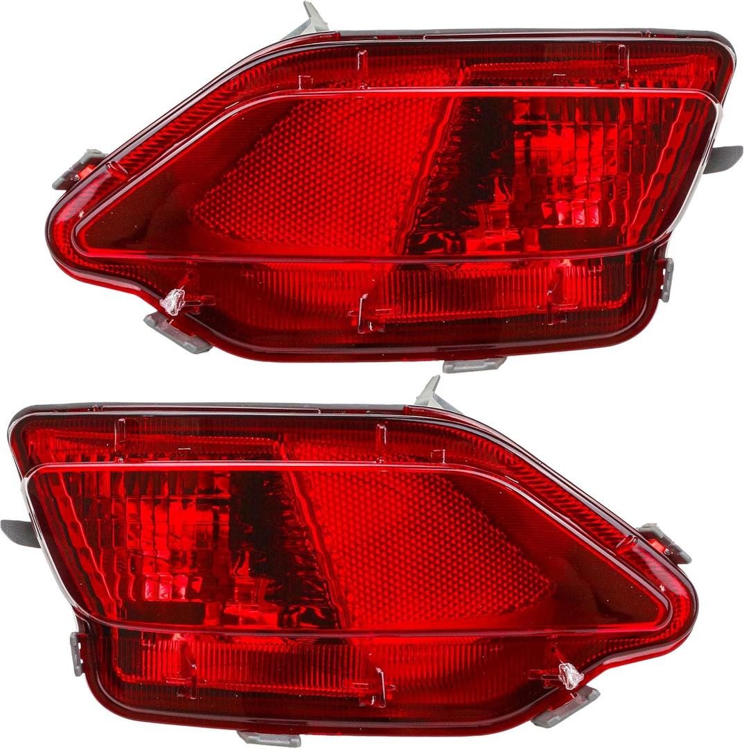 2 PCS For Toyota RAV4 Reflector 2013 2014 2015 Left & Right Passenger Side Rear TO1185107 81480 0R020 Light Assembly Unit Driver TO1184107 81490 0R010 42040 Bumper Tail Brake Signal Lamp Cover No Bulb
