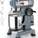 Towallmark Commercial Food Mixer, Commercial Mixer 20QT 1250W with Stainless Steel Bowl, 105/180/408RPM 3 Speed Heavy Duty Stand Food Mixer Commercial for Bakery Pizzeria Restaurant