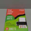 JOYEZA Premium Printable Vinyl Sticker Paper for Inkjet Printer - 25 Sheets Matte White Waterproof, Dries Quickly Vivid Colors, Holds Ink well- Tear Resistant - Inkjet & Laser Printer
