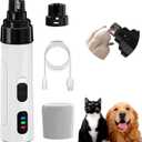 Dog Nail Grinder for Small Medium Large Dogs & Cats - 2-Speed Quiet Electric Pet Nail Trimmer with LED Light, Rechargeable & Painless Puppy Grooming Tool for Thick Nails - File & Grind Safely