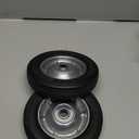 6" Flat Free Solid Rubber Tire and Wheel, with Ball Bearings and 5/8 Axle Bore Hole, 1.3" Centered Hub, 2 Pack