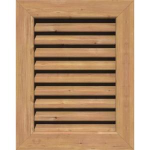 Ekena Millwork GVWVE12X1201SFUWR Vertical Gable Vent Gable Vent, 12"W x 12" (17"W x 17"H Frame Size), Western Red Cedar, Unfinished
