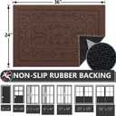 FONEYI Indoor Door Mat 24" x 36", Dirt Trapper Door Mats Non-Slip Entryway Rugs Washable, Absorbent Resist Dirt Welcome Mat, Low Profile Inside Floor Mats for Front Back Door and Entryway, Coffee
