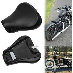 Motorcycle Black Wide Solo Driver Seat Soft Front Cushion Pillion Pad For Harley Sportster 883 1200 Forty Eight 1983-2003